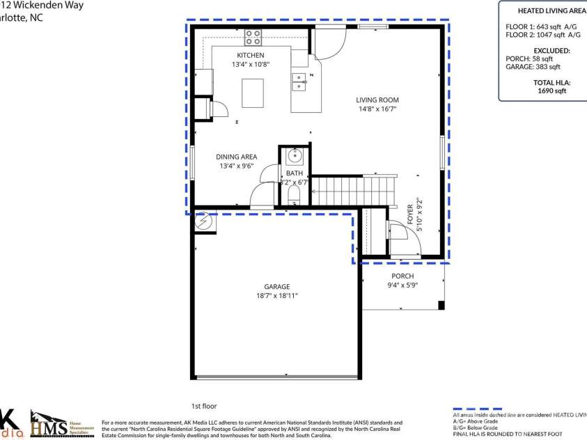11012 Wickenden Way, Charlotte, NC 28214.  MLS# CAR4410250, YatesRealty ID 28098. 