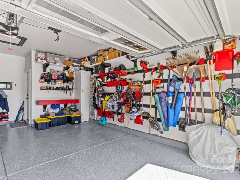 14036 Asbury Park Road, Huntersville, NC 28078.  MLS# CAR4283671, YatesRealty ID 28122. Garage organizational storage system