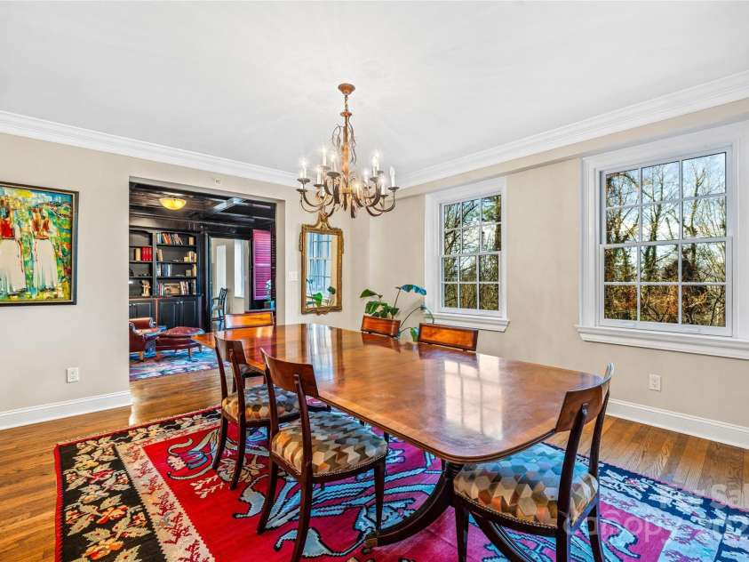 185 Macon Avenue, Asheville, NC 28804.  MLS# CAR4329475, YatesRealty ID 28133. Dining room with large windows