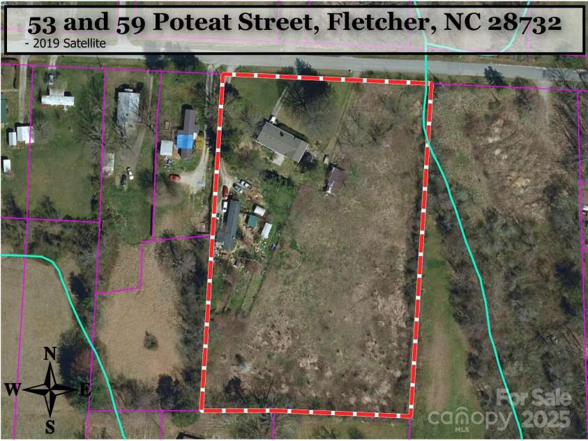 59 Poteat Street, Fletcher, NC 28732.  MLS# CAR4277892, YatesRealty ID 28173. It's easy to see that this 3+ acres used to be kept mowed but as the owners aged, the maintenance fell off and a jungle grew up.