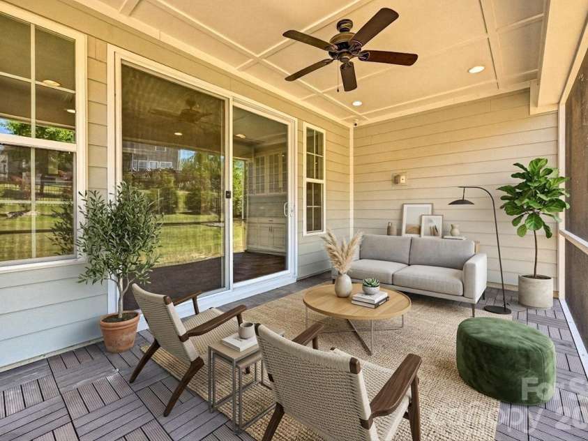 17306 Saranita Lane, Charlotte, NC 28278.  MLS# CAR4381887, YatesRealty ID 28179. Virtually staged screened in proch