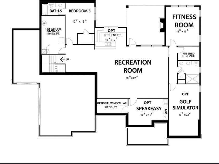 631 Lochaven Road, Waxhaw, NC 28173.  MLS# CAR4370531, YatesRealty ID 2819. Basement layout