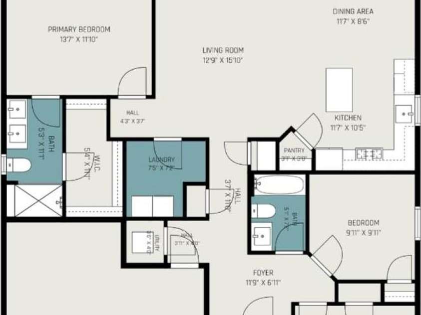 5513 Hughesdale Drive, Charlotte, NC 28215.  MLS# CAR4383435, YatesRealty ID 28219. Split bedroom Floorplan