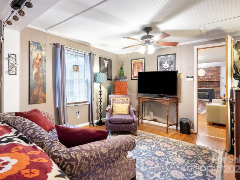 98 Mashburn Branch Road, Old Fort, NC 28762.  MLS# CAR4266767, YatesRealty ID 28229. Beadboard ceiling and hardwood floors