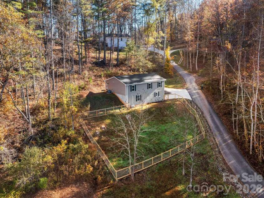 30 Shire Way Lane, Leicester, NC 28748.  MLS# CAR4319147, YatesRealty ID 2823. Aerial + Back of Home 