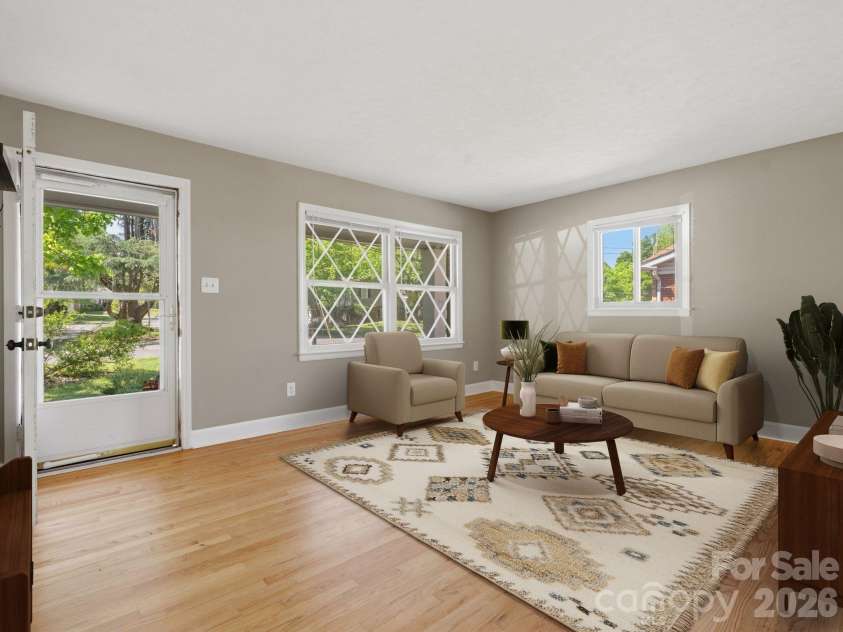 7401 Woodstream Drive, Charlotte, NC 28210.  MLS# CAR4372836, YatesRealty ID 28252. Living Room VIRTUALLY STAGED