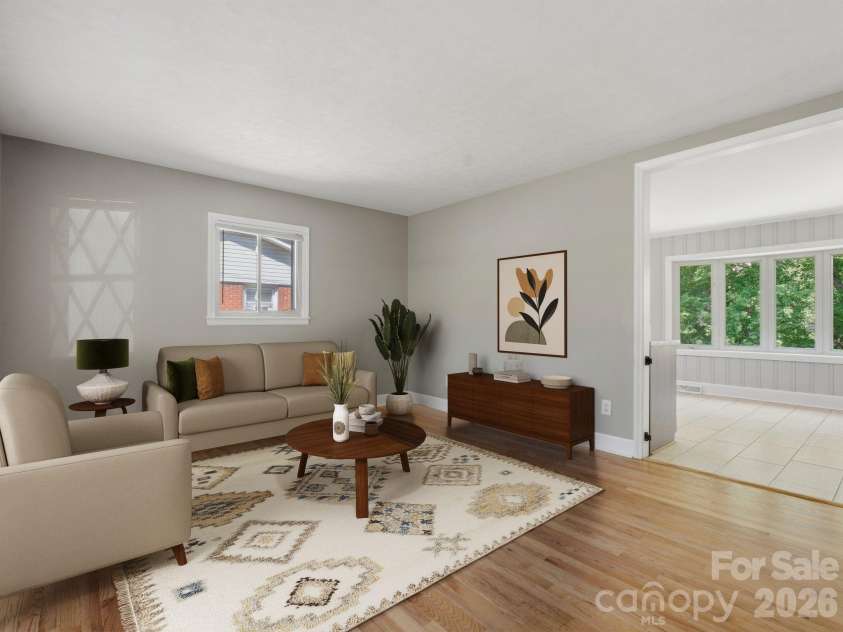 7401 Woodstream Drive, Charlotte, NC 28210.  MLS# CAR4372836, YatesRealty ID 28252. Living Room VIRTUALLY STAGED