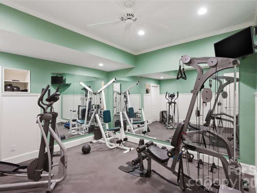 1514 Elmsford Lane, Matthews, NC 28105.  MLS# CAR4371432, YatesRealty ID 28254. Dedicated Exercise Room