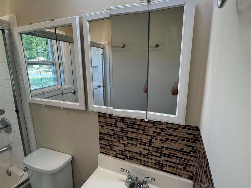 1001 Cone Avenue, Pineville, NC 28134.  MLS# CAR4283461, YatesRealty ID 28275. RECESSED MIRROR CABINETS AND UPDATED LIGHTING NICKEL FIXTURES