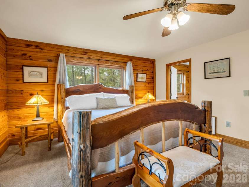 233 Shumont Estates Road, Lake Lure, NC 28746.  MLS# CAR4369348, YatesRealty ID 28283. Custom king bed