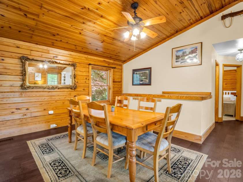 233 Shumont Estates Road, Lake Lure, NC 28746.  MLS# CAR4369348, YatesRealty ID 28283. Great dining space
