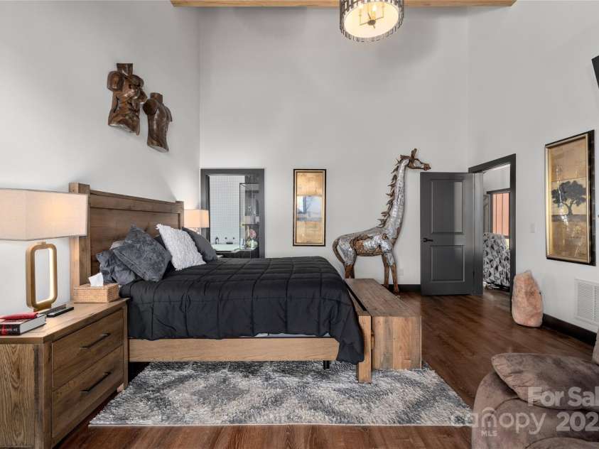 41 Ben Lippen School Road, Asheville, NC 28806.  MLS# CAR4316852, YatesRealty ID 28296. High ceilings in the primary bedroom add to it's grand feel for the Owners quarters. 