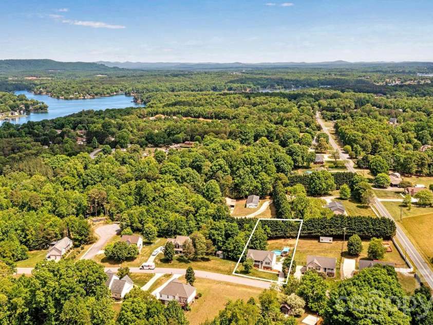 3353 48th Avenue Lane, Hickory, NC 28601.  MLS# CAR4381389, YatesRealty ID 28313. Aerial View/Lines are Approximate