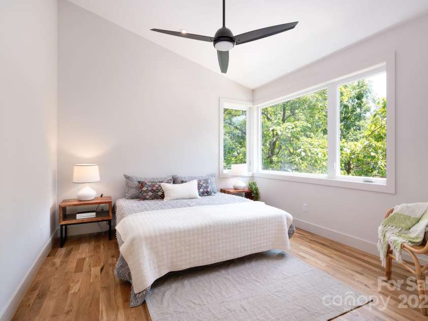 5 Orrinel Way, Asheville, NC 28806.  MLS# CAR4294195, YatesRealty ID 2832. Third Bedroom has Huge Windows and Tree Top Views