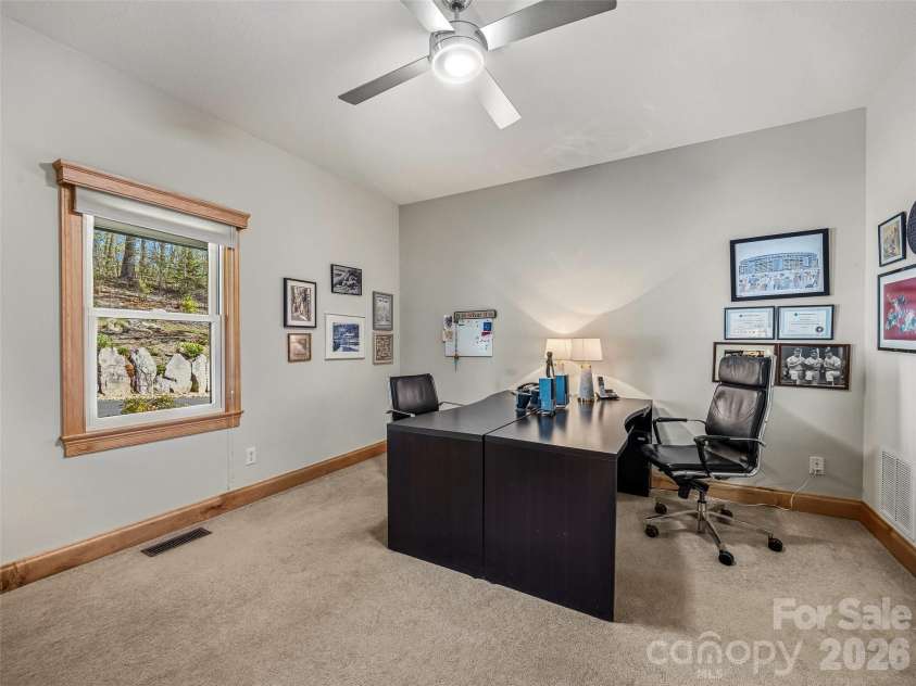 91 Great Oak Lane, Fairview, NC 28730.  MLS# CAR4376722, YatesRealty ID 28334. Main level 2nd bedroom or office