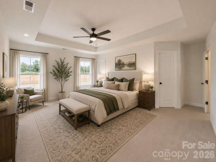 3045 Swallowtail Lane, Kannapolis, NC 28083.  MLS# CAR4355049, YatesRealty ID 28385. Virtually staged master bedroom