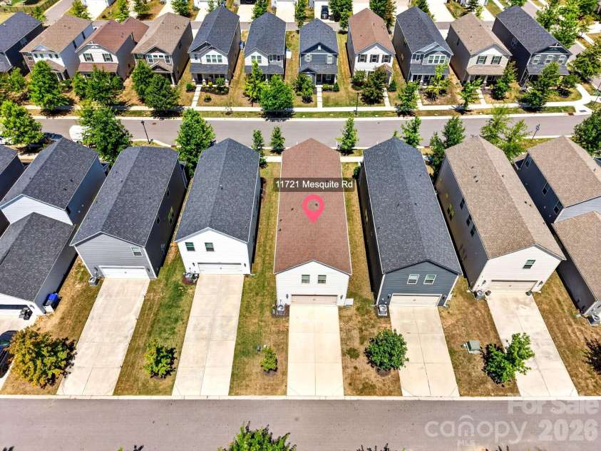 11721 Mesquite Road, Huntersville, NC 28078.  MLS# CAR4377053, YatesRealty ID 28422. Aerial View 