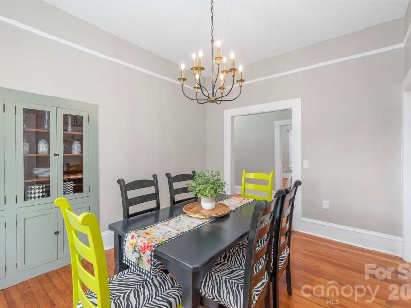 163 Pharr Street, Canton, NC 28716.  MLS# CAR4375926, YatesRealty ID 28429. Dining space with built-in cabinetry.