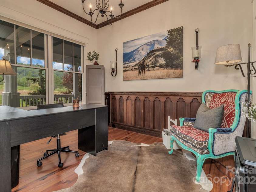 29 Bonnie Brae Drive, Weaverville, NC 28787.  MLS# CAR4266285, YatesRealty ID 28435. Reclaimed alter from a Church in Wales (according to previous owner) in main floor office