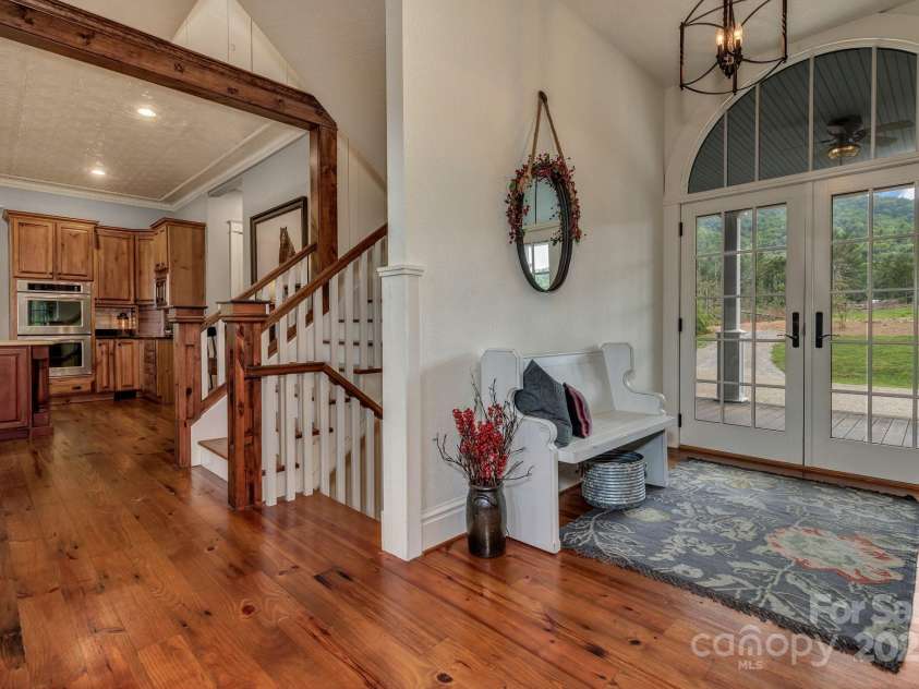 29 Bonnie Brae Drive, Weaverville, NC 28787.  MLS# CAR4266285, YatesRealty ID 28435. Reclaimed wood used throughout home - floors, ceilings, corbels, beams