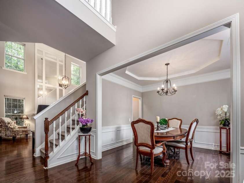 8412 Bridgestone Drive, Huntersville, NC 28078.  MLS# CAR4278792, YatesRealty ID 28445. Beautiful dining room w. tray ceiling right off of the kitchen