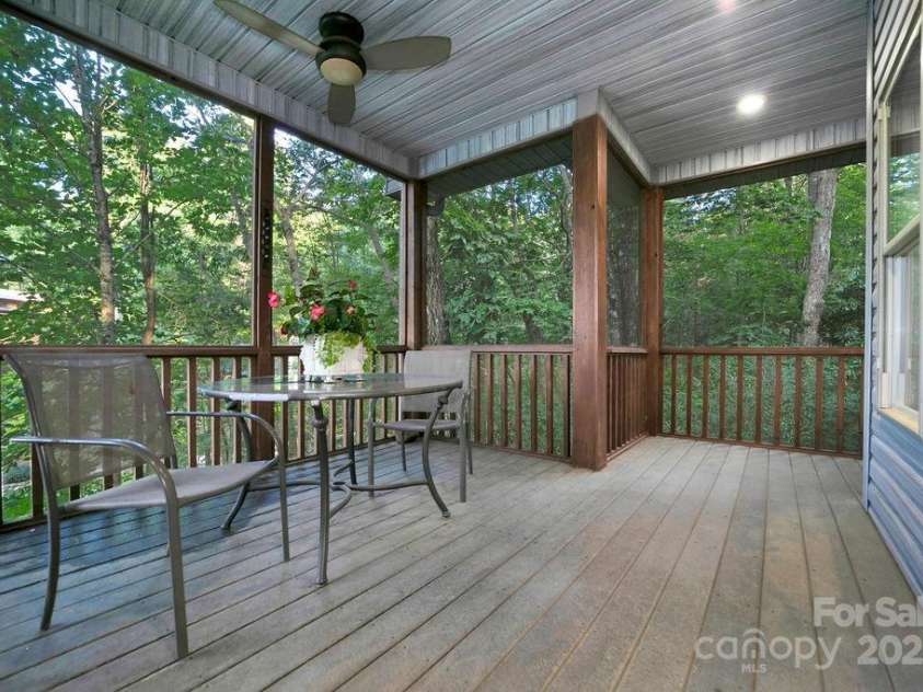 66 Ottaray Court, Brevard, NC 28712.  MLS# CAR4280807, YatesRealty ID 28466. Screened for comfort & surrounded by nature