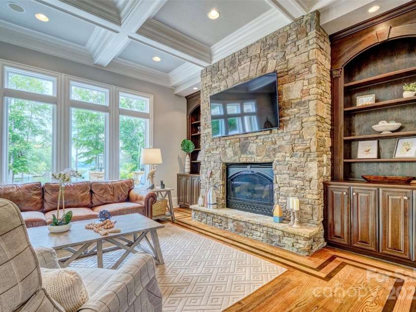 6216 North Road, York, SC 29745.  MLS# CAR4270896, YatesRealty ID 28499. Stone fireplace and built ins