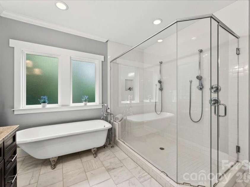 1624 Brook Road, Charlotte, NC 28205.  MLS# CAR4377757, YatesRealty ID 28509. Huge shower