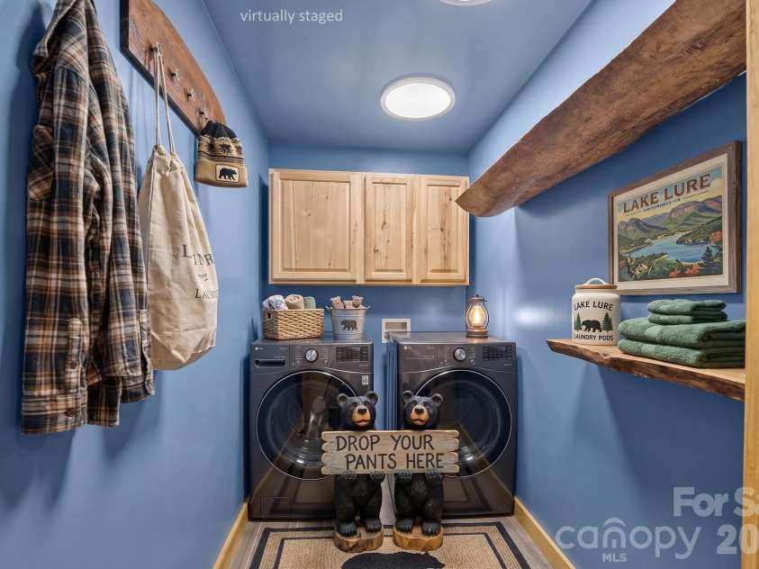 143 Eagles Avenue, Lake Lure, NC 28746.  MLS# CAR4381397, YatesRealty ID 28511. Virtually Staged Laundry Room