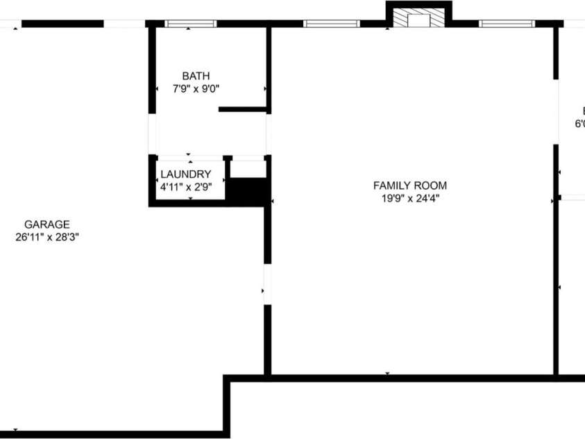 1623 Lumarka Drive, Charlotte, NC 28212.  MLS# CAR4385978, YatesRealty ID 28512. Downstairs floorplan
