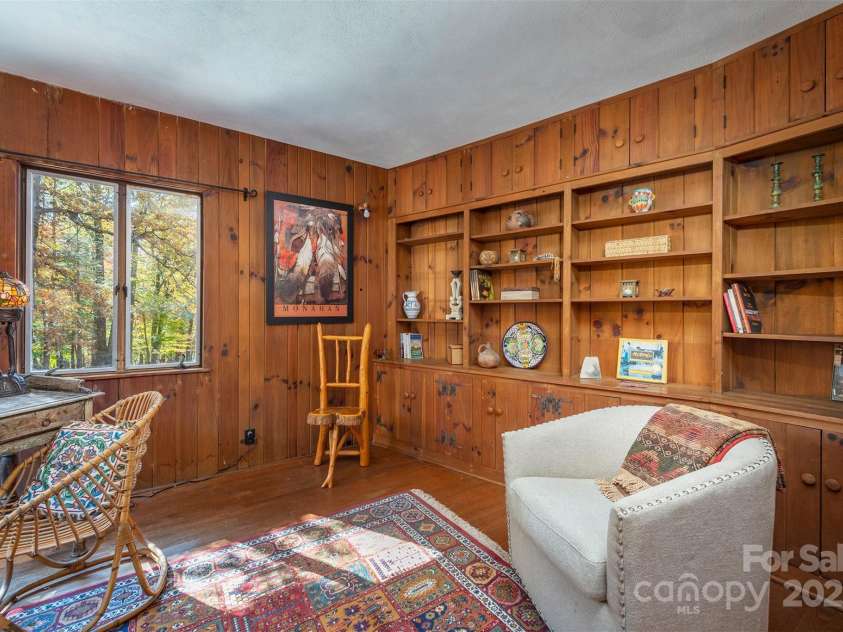 102 Weaver Mill Road, Columbus, NC 28722.  MLS# CAR4211548, YatesRealty ID 2852. What a delightful office space with a wall of built ins.