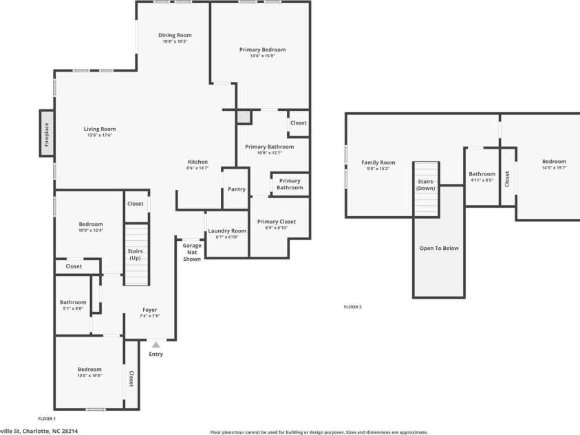 3140 Seville Street, Charlotte, NC 28214.  MLS# CAR4285079, YatesRealty ID 28543. Floor plan