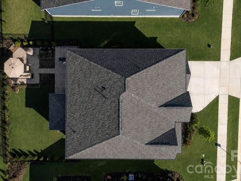 8119 Warford Little Road, Denver, NC 28037.  MLS# CAR4376996, YatesRealty ID 28570. AERIAL VIEW - FRONT AND FENCED BACKYARD