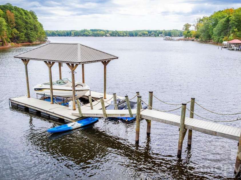 4246 Sigmon Cove Lane, Terrell, NC 28682.  MLS# CAR4338101, YatesRealty ID 2858. Covered Boat Slip Looking Out at Main Channel.