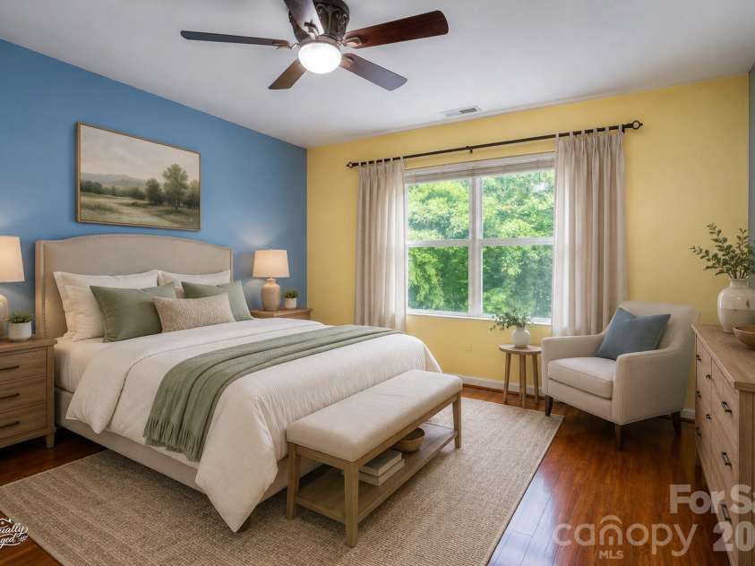 515 Carrington Place, Arden, NC 28704.  MLS# CAR4383772, YatesRealty ID 28586. Virtually staged primary bedroom.