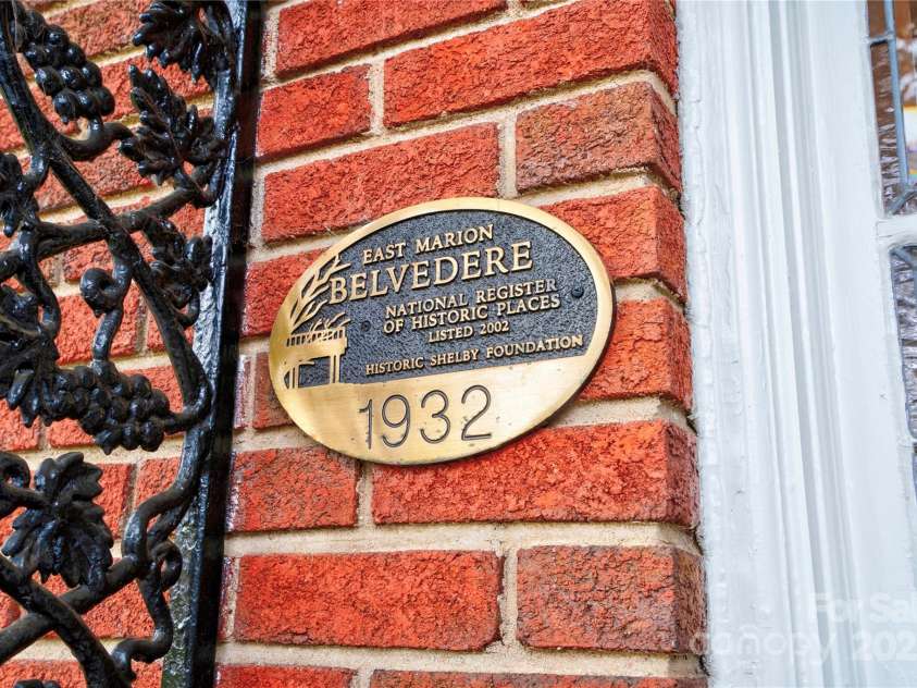 304 Belvedere Avenue, Shelby, NC 28150.  MLS# CAR4310966, YatesRealty ID 286. Historic Plaque