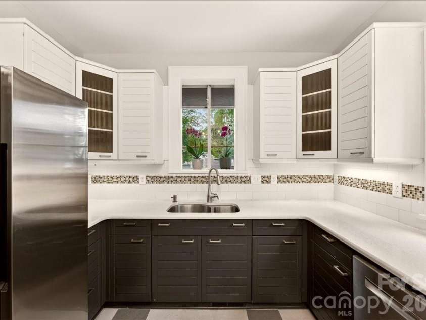 2208 Fifth Street, Charlotte, NC 28204.  MLS# CAR4380576, YatesRealty ID 28616. Kitchen with SS appliances 