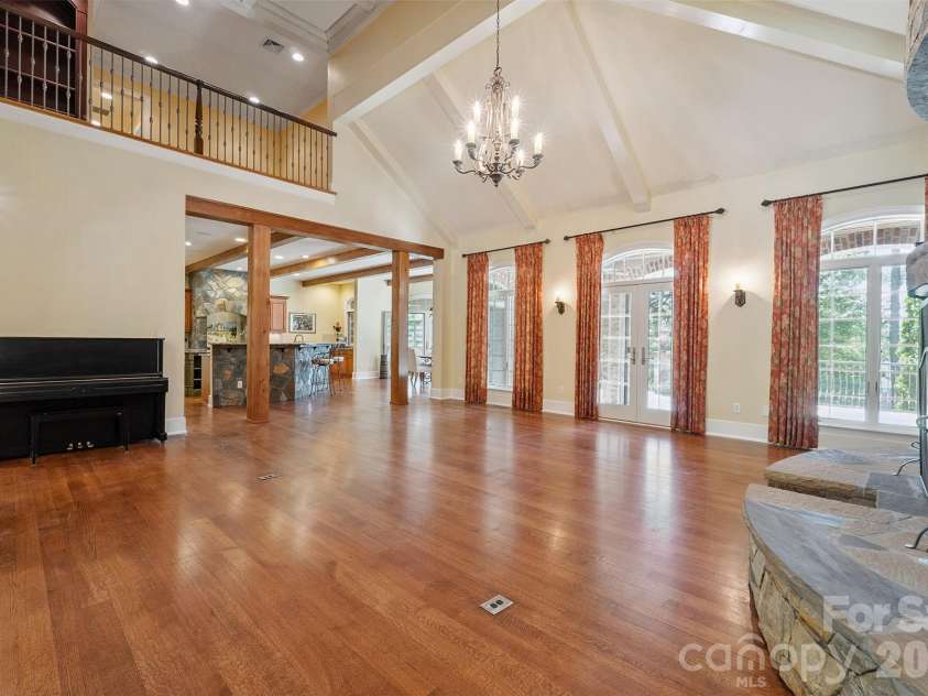 1515 Baltusrol Drive, Denver, NC 28037.  MLS# CAR4224856, YatesRealty ID 28621. Soaring Ceilings with Exposed Beams and Coffered Ceiling. 