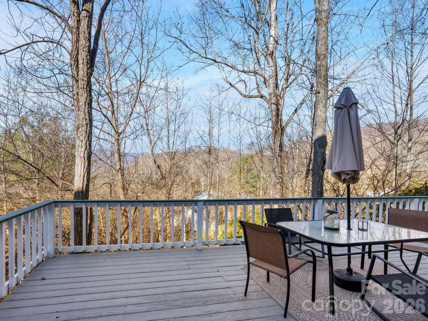 53 Hackberry Lane, Waynesville, NC 28785.  MLS# CAR4284011, YatesRealty ID 2863. Lower Deck (Winter)