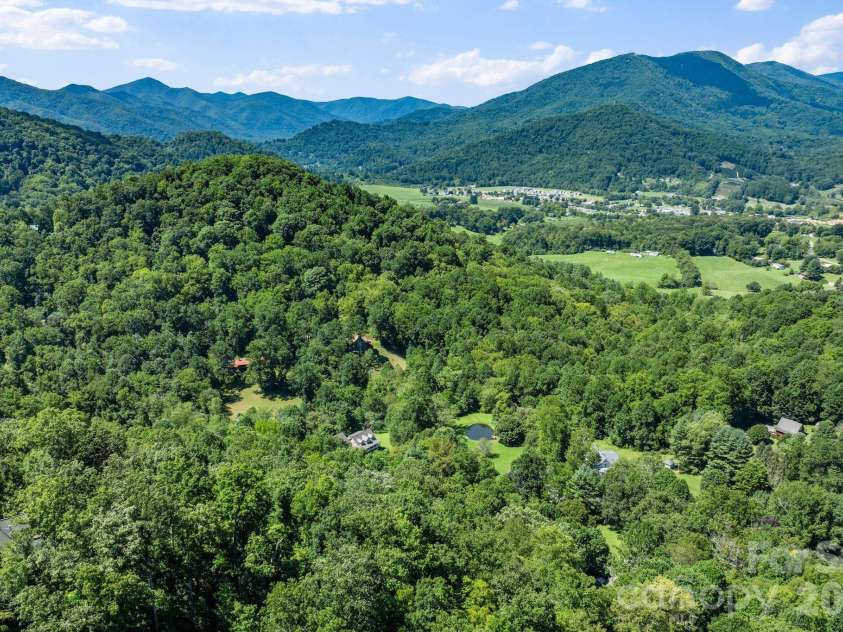 53 Hackberry Lane, Waynesville, NC 28785.  MLS# CAR4284011, YatesRealty ID 2863. Summer Aerial