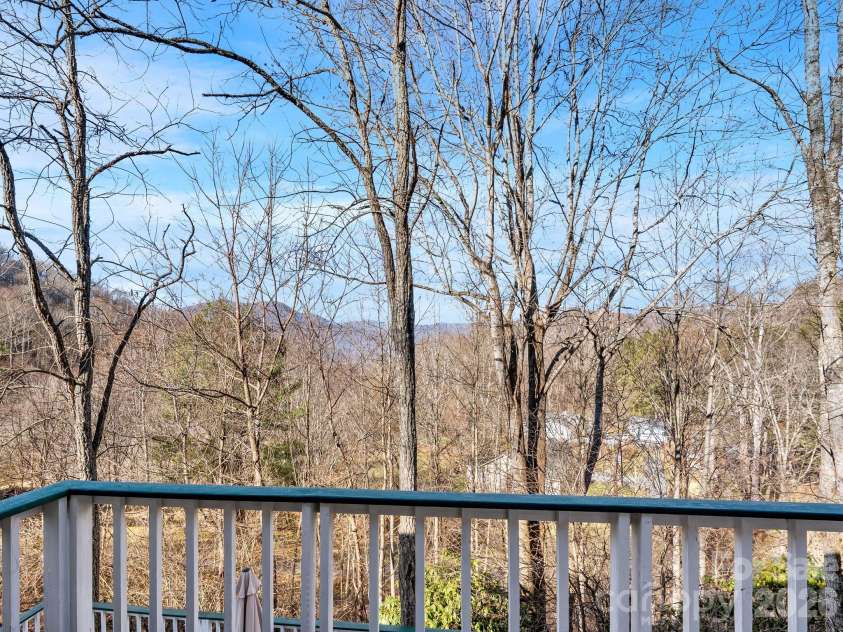 53 Hackberry Lane, Waynesville, NC 28785.  MLS# CAR4284011, YatesRealty ID 2863. Upper Balcony Winter Views