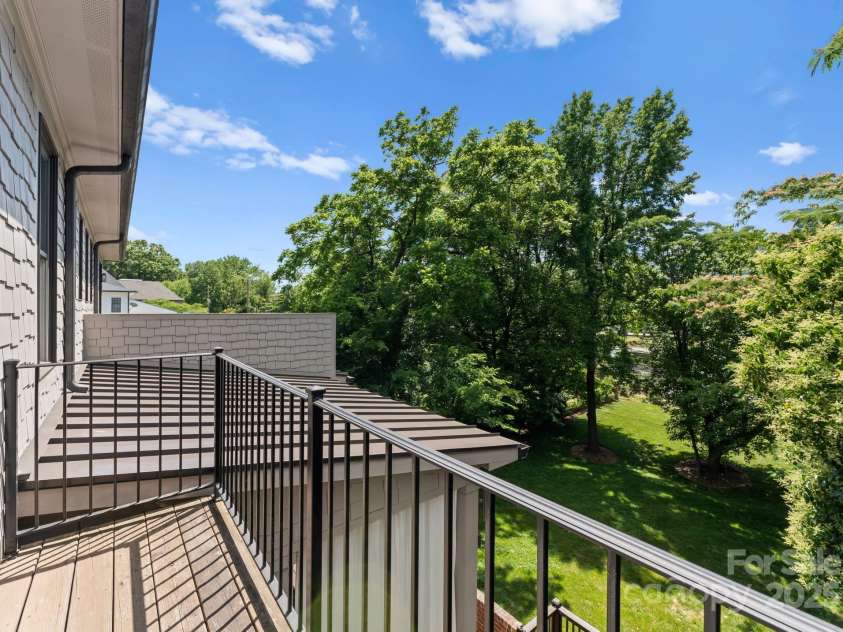 1160 Kings Drive, Charlotte, NC 28207.  MLS# CAR4261290, YatesRealty ID 28630. Upper Level Balcony