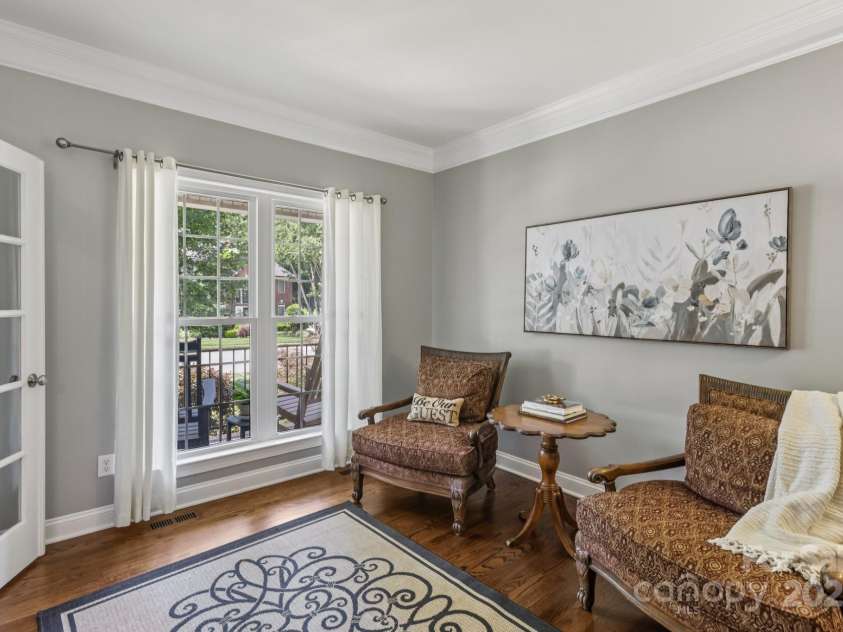 9735 Devonshire Drive, Huntersville, NC 28078.  MLS# CAR4276050, YatesRealty ID 28664. Formal living room or an office with french doors
