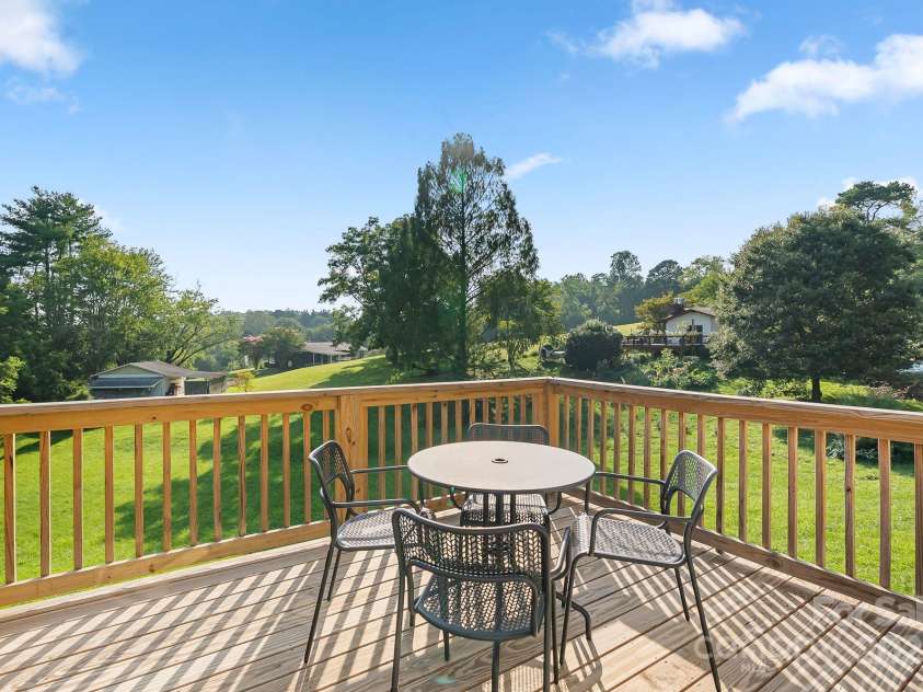 8 Green Tree Lane, Asheville, NC 28805.  MLS# CAR4289236, YatesRealty ID 2868. Back deck overlooking the yard