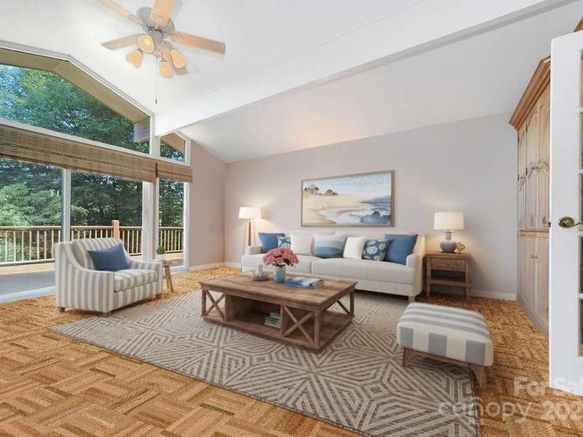 1315 Glen Cannon Drive, Pisgah Forest, NC 28768.  MLS# CAR4282131, YatesRealty ID 28696. Spacious Great Room/Stagged Photo