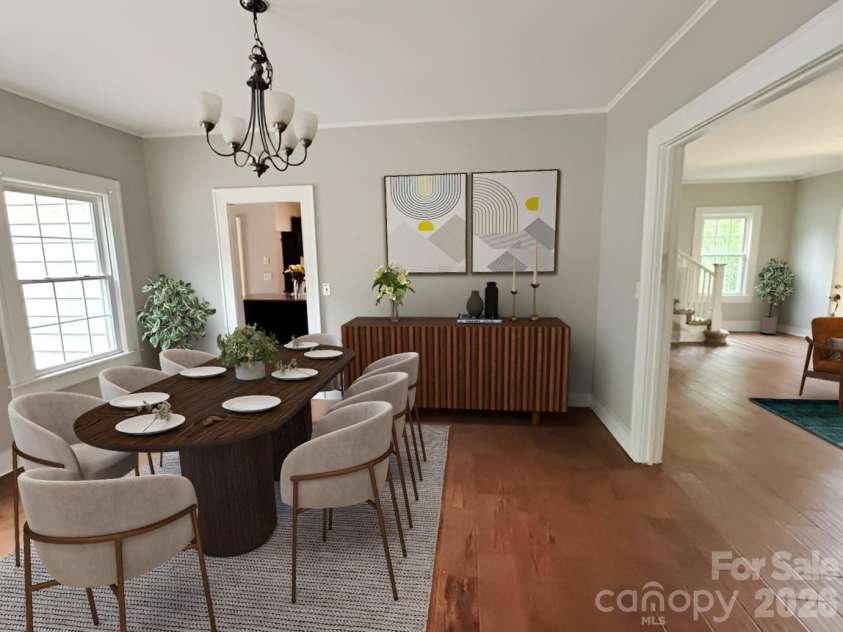 210 Oakdale Street, Gastonia, NC 28054.  MLS# CAR4388719, YatesRealty ID 28706. Dining Room (virtually staged)