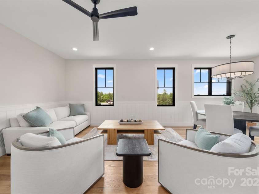 233 Westridge Farm Road, Asheville, NC 28804.  MLS# CAR4266061, YatesRealty ID 28764. Living room with mountain views