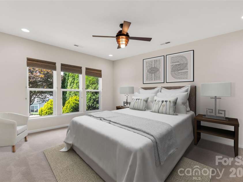 1079 Falling Leaf Street, Indian Land, SC 29707.  MLS# CAR4313558, YatesRealty ID 28772. Virtually staged primary bedroom