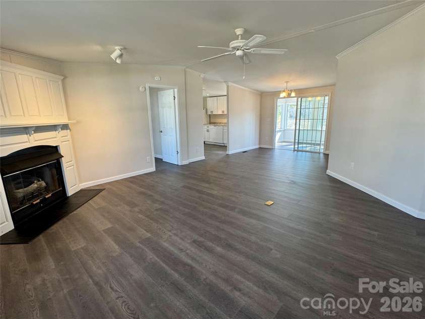 436 Riverwind Drive, Hendersonville, NC 28739.  MLS# CAR4219955, YatesRealty ID 2879. Open living with fireplace