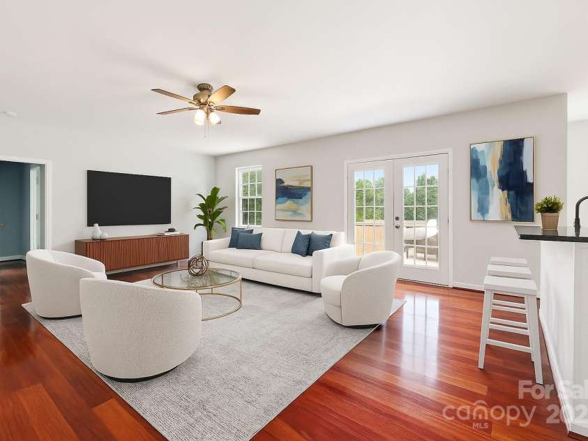 168 Harwell Road, Mooresville, NC 28117.  MLS# CAR4282323, YatesRealty ID 28807. Living Room virtually stage